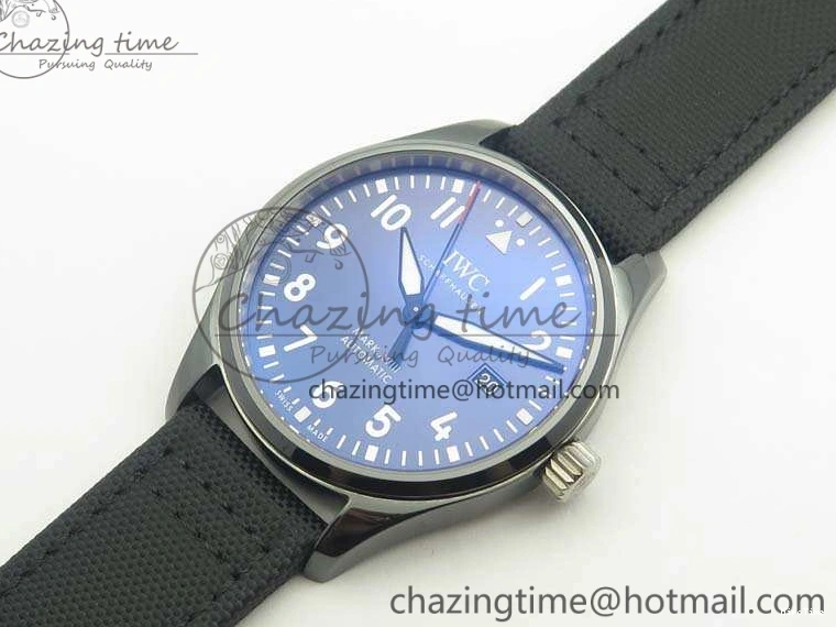 MIROTIME 1231 HighQuality Mark XVIII LAUREUS IW324703 Black Ceramic MKF Best Edition On Black Nylon Strap A 7218